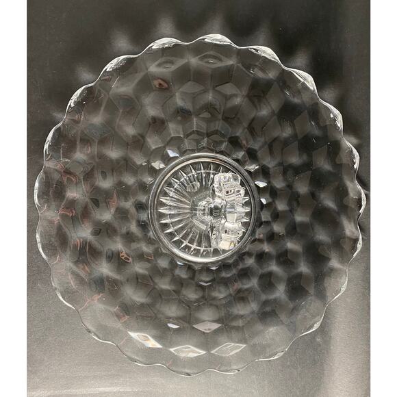 Fostoria American Clear Center Handle Serving Tray - Stacked Cube 1940s Vintage - Picture 6 of 8